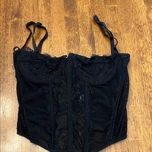 Black Lace Bustier Top